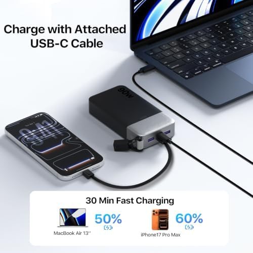 Travel power bank 90w with detachable cable — photo 4
