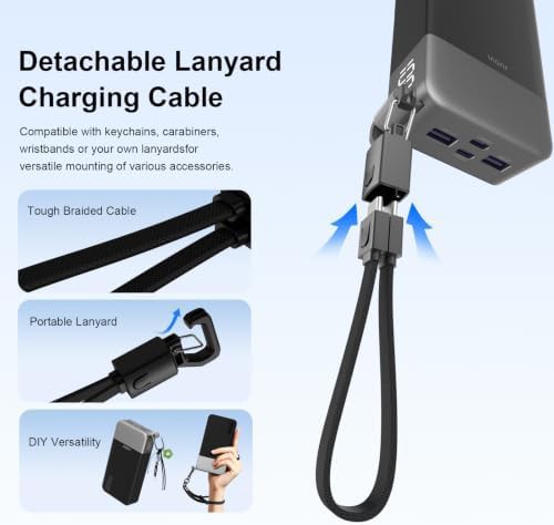 Travel power bank 90w with detachable cable — photo 5