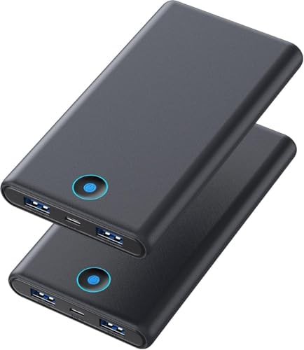 Two pack slim 20000mAh portable chargers