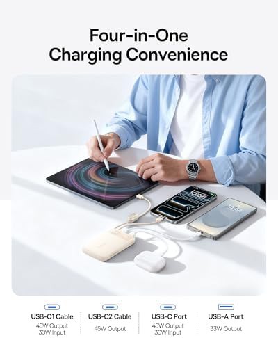 Ultra slim power bank with built-in cables — photo 4