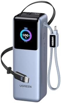 High capacity laptop power bank with retractable cables