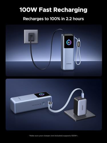 High capacity laptop power bank with retractable cables — photo 4
