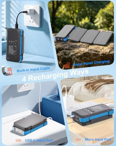 High capacity power bank with foldable solar panels — photo 5