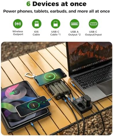 Green solar power bank with hand crank — photo 4