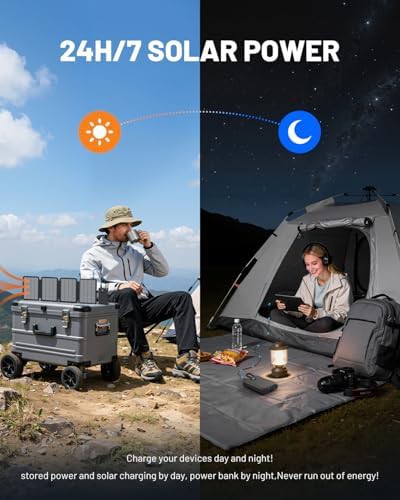 Foldable solar power bank with four panels — photo 5