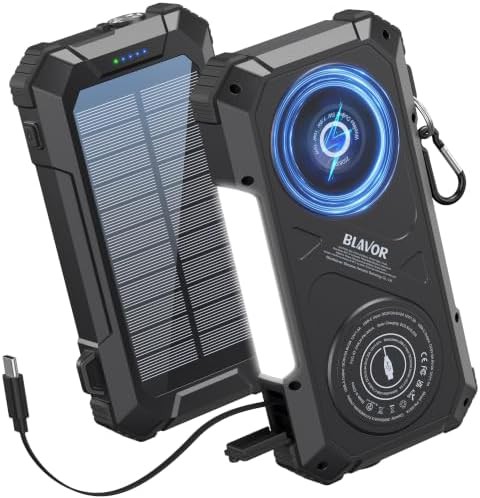 Solar power bank with retractable cables