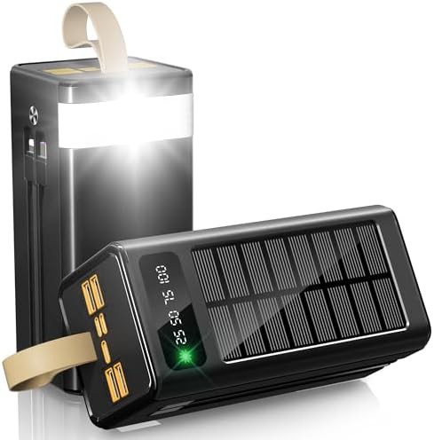 Solar battery charger with built-in cables