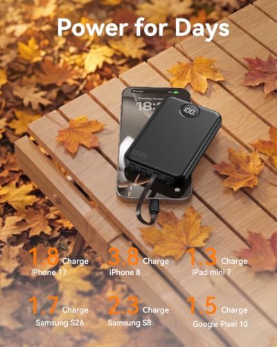 Compact power bank with four cables — photo 3