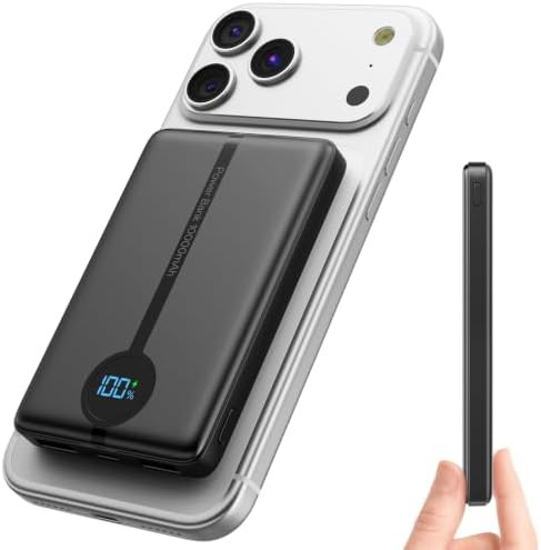 Compact MagSafe compatible travel power bank