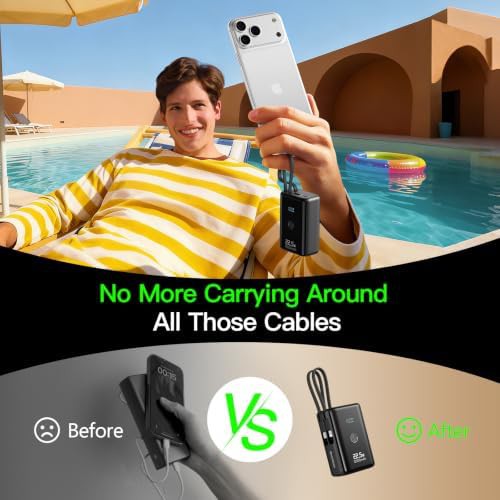 Small Portable Charger with Built-in Cables — photo 4