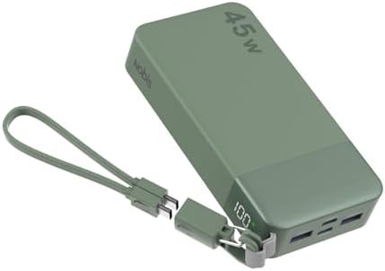 Camping 45W power bank with built-in cables