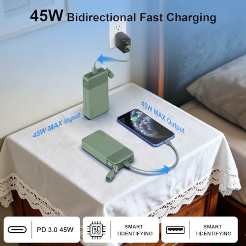 Camping 45W power bank with built-in cables — photo 3