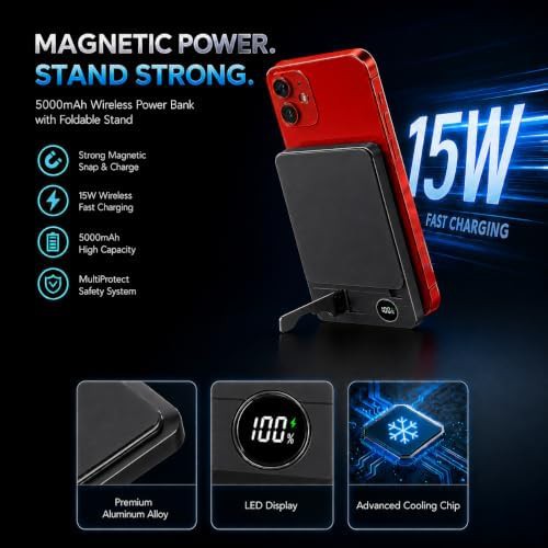 Magnetic wireless slim charger 5000mAh — photo 4