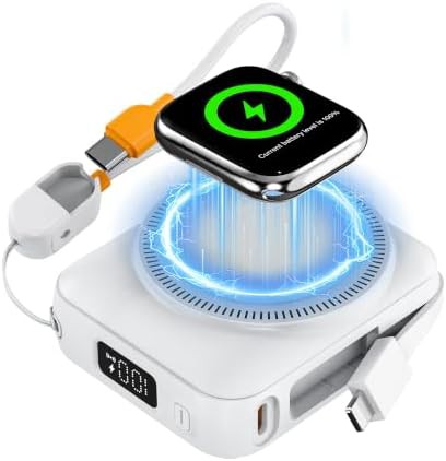 White magnetic wireless charger for Apple Watch