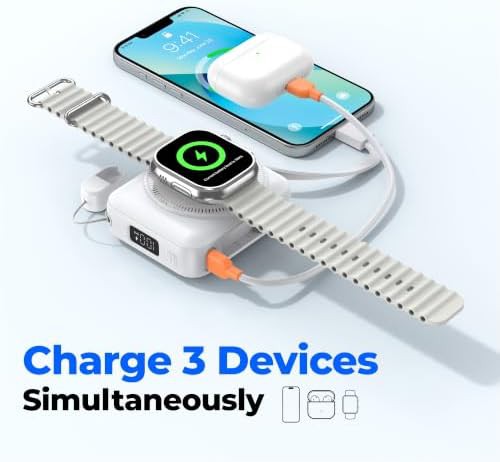 White magnetic wireless charger for Apple Watch — photo 3