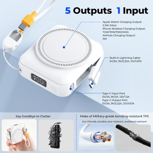 White magnetic wireless charger for Apple Watch — photo 4