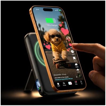 Magnetic power bank with foldable stand