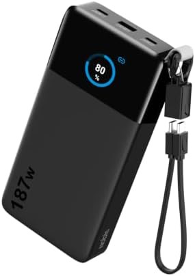Smart display power bank 187W total