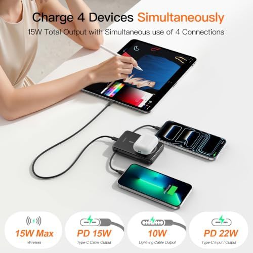 Magnetic portable charger with integrated cable — photo 3