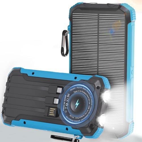 Camping solar charger with dual flashlights