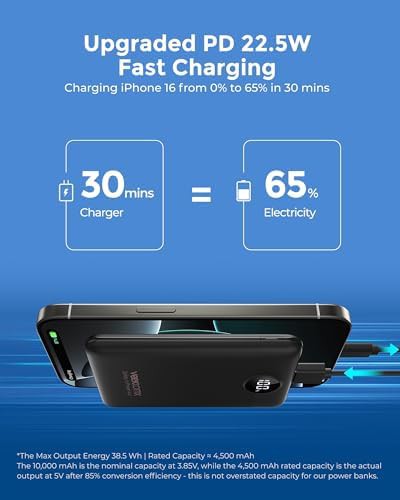 Ultra slim black portable charger 10000mAh — photo 3