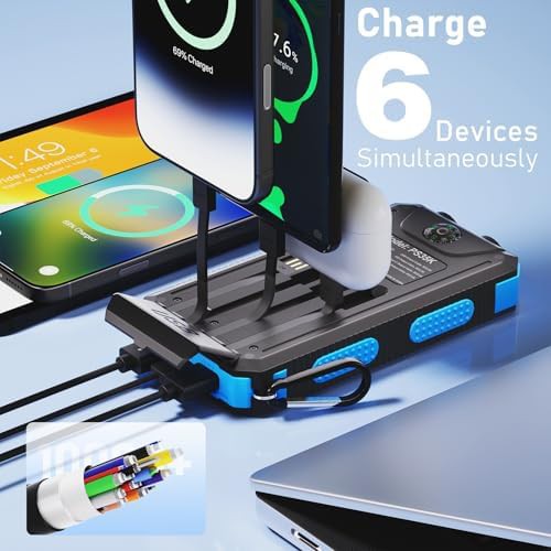 Waterproof solar charger with built-in cables — photo 4