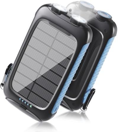 Blue solar waterproof camping power bank