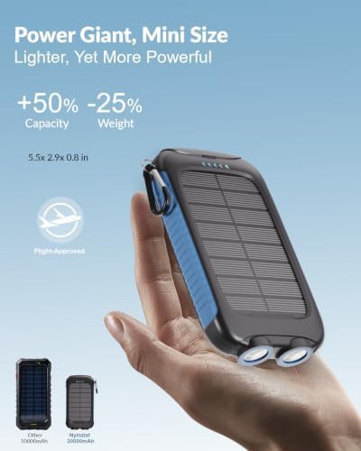 Blue solar waterproof camping power bank — photo 4