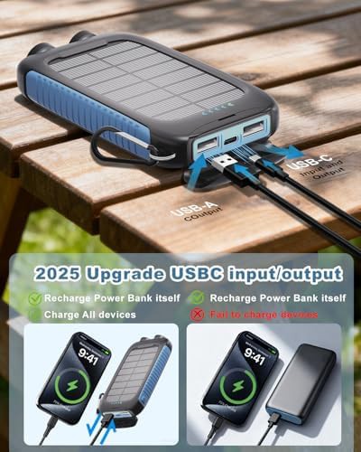 Blue solar waterproof camping power bank — photo 5