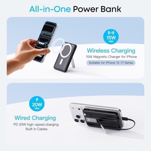 Magnetic portable charger with built-in cable — photo 4