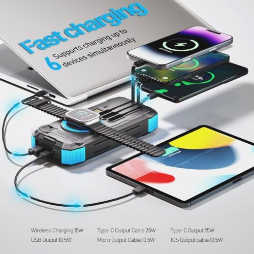 Hand crank solar bank with wireless charging — photo 3