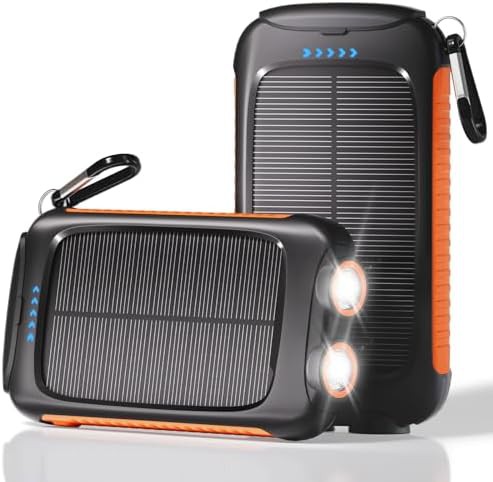 Rugged slim solar power bank 20,000 mAh