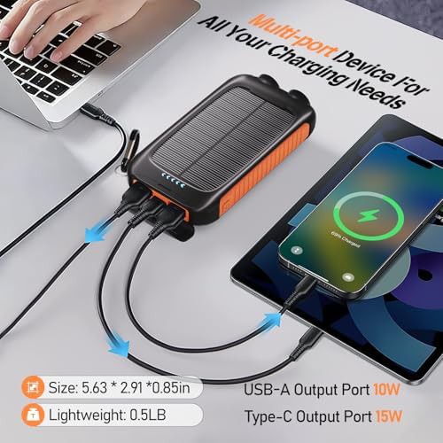 Rugged slim solar power bank 20,000 mAh — photo 3