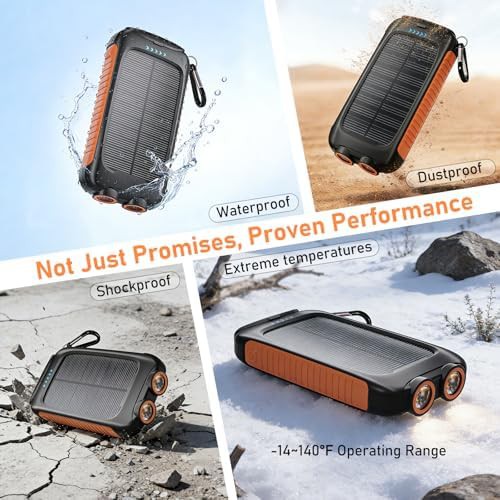 Rugged slim solar power bank 20,000 mAh — photo 5