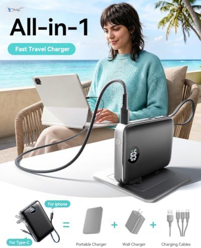 Travel power bank with wall plug — photo 3