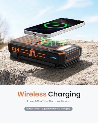 Orange solar charger with four folding panels — photo 5