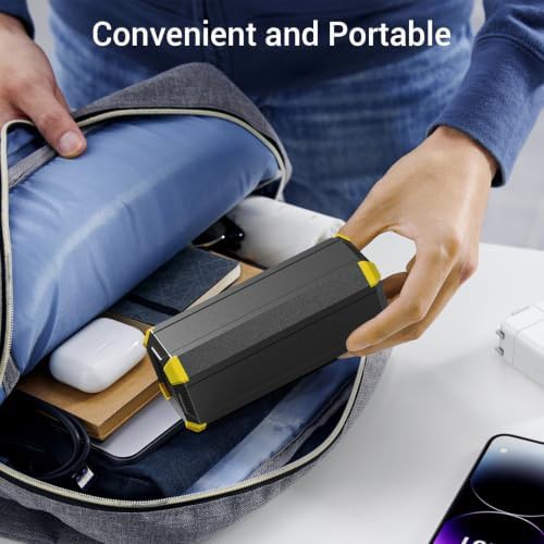 Yellow high capacity laptop charger with AC outlet — photo 4