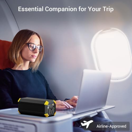 Yellow high capacity laptop charger with AC outlet — photo 5