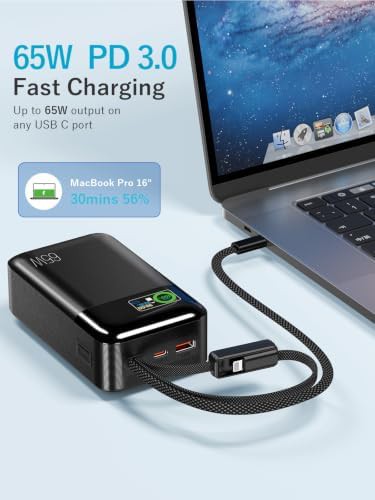 High capacity laptop charger with braided cables — photo 3