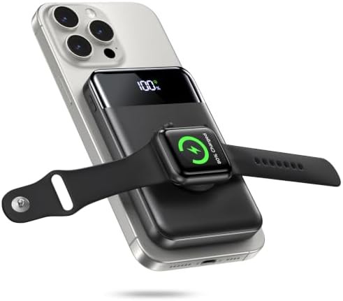 Black MagSafe compatible portable charger 10000mAh