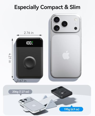 Black MagSafe compatible portable charger 10000mAh — photo 3