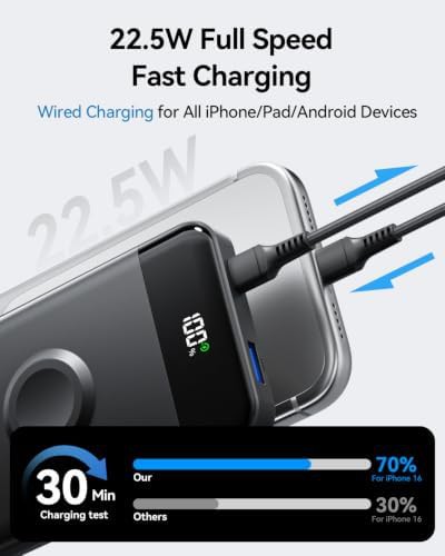 Black MagSafe compatible portable charger 10000mAh — photo 4