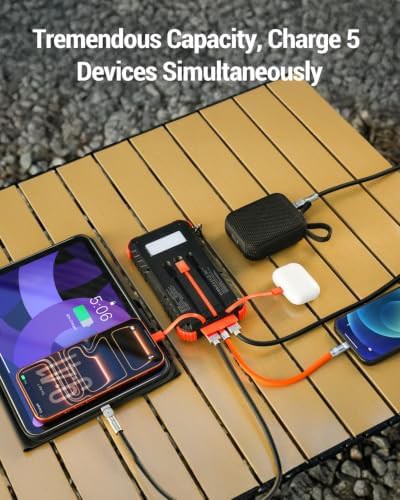 Solar battery pack with built-in cables — photo 3