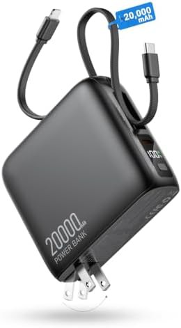 Portable charger with wall plug 20000mAh