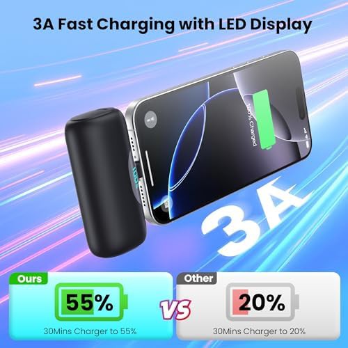 Black mini USB C 5500mAh charger — photo 4
