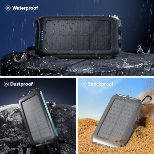 Waterproof solar power bank with carabiner clip — photo 5