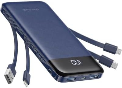 Slim ten thousand mah four cable charger