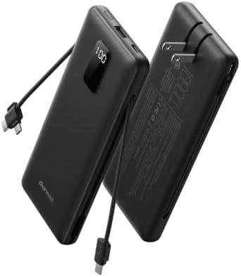Travel battery with integrated ac wall plug