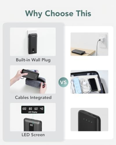 Travel battery with integrated ac wall plug — photo 3