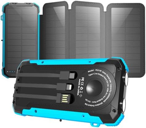 Solar power bank with foldable panels